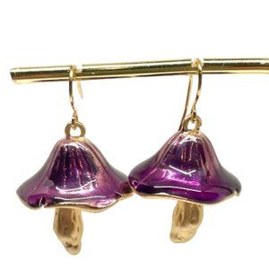 ⭐️💍 FREE Mushroom Plant Hipster Hippie Art Flower Hip Artsy Chic Drop Earrings